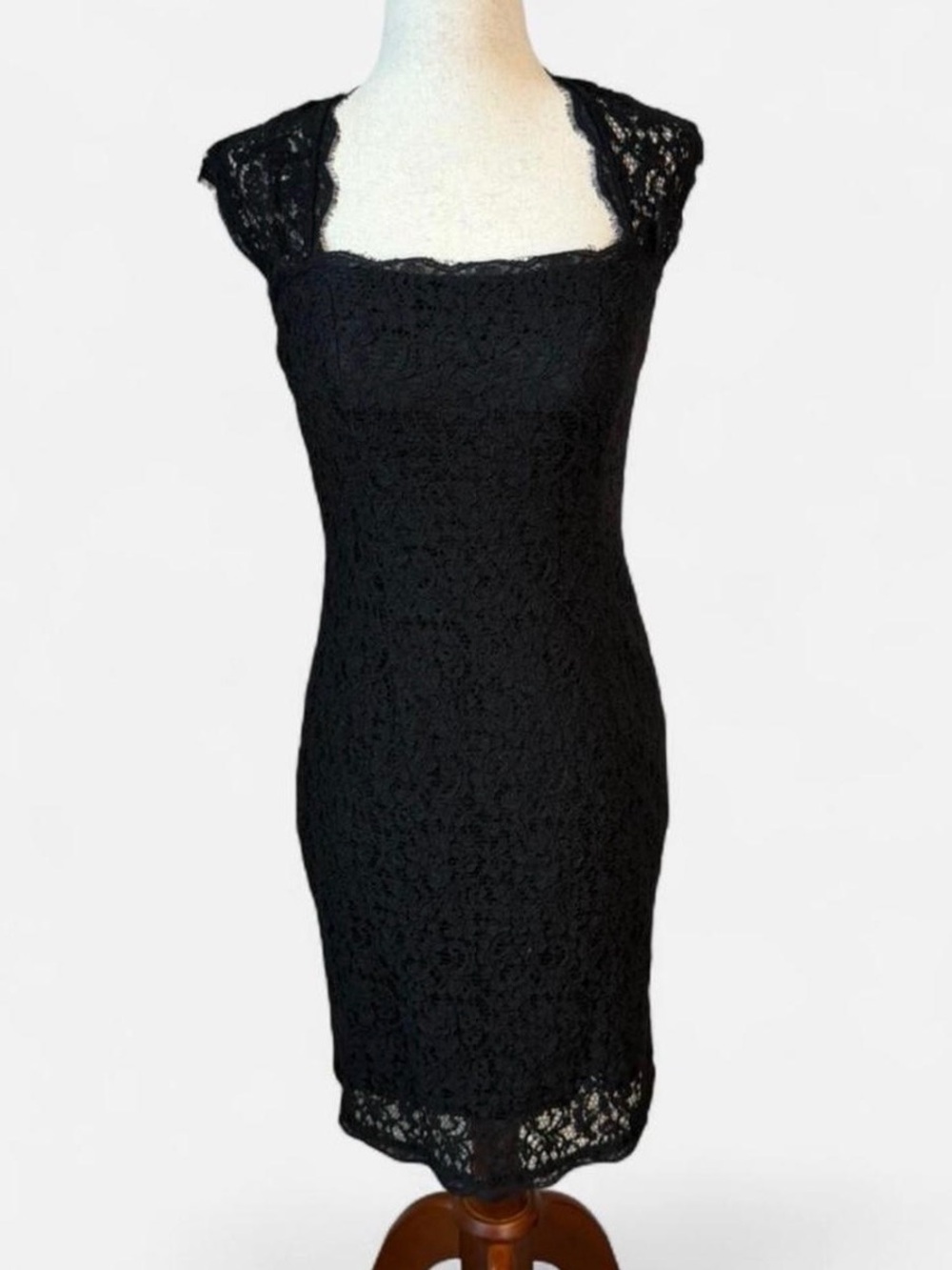 Adrianna Papell Black Lace Open Back Dress